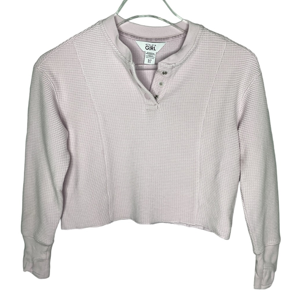 Athleta Girl Lilac Purple Settle in Waffle Sweatshirt